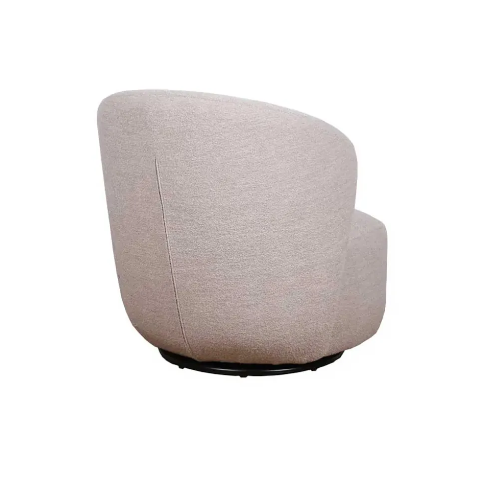 Drehbarer Lesesessel in Cremeweiß Boucle - Cleas