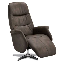 Drehbarer Microfaser Relaxsessel in Braun - Cariba