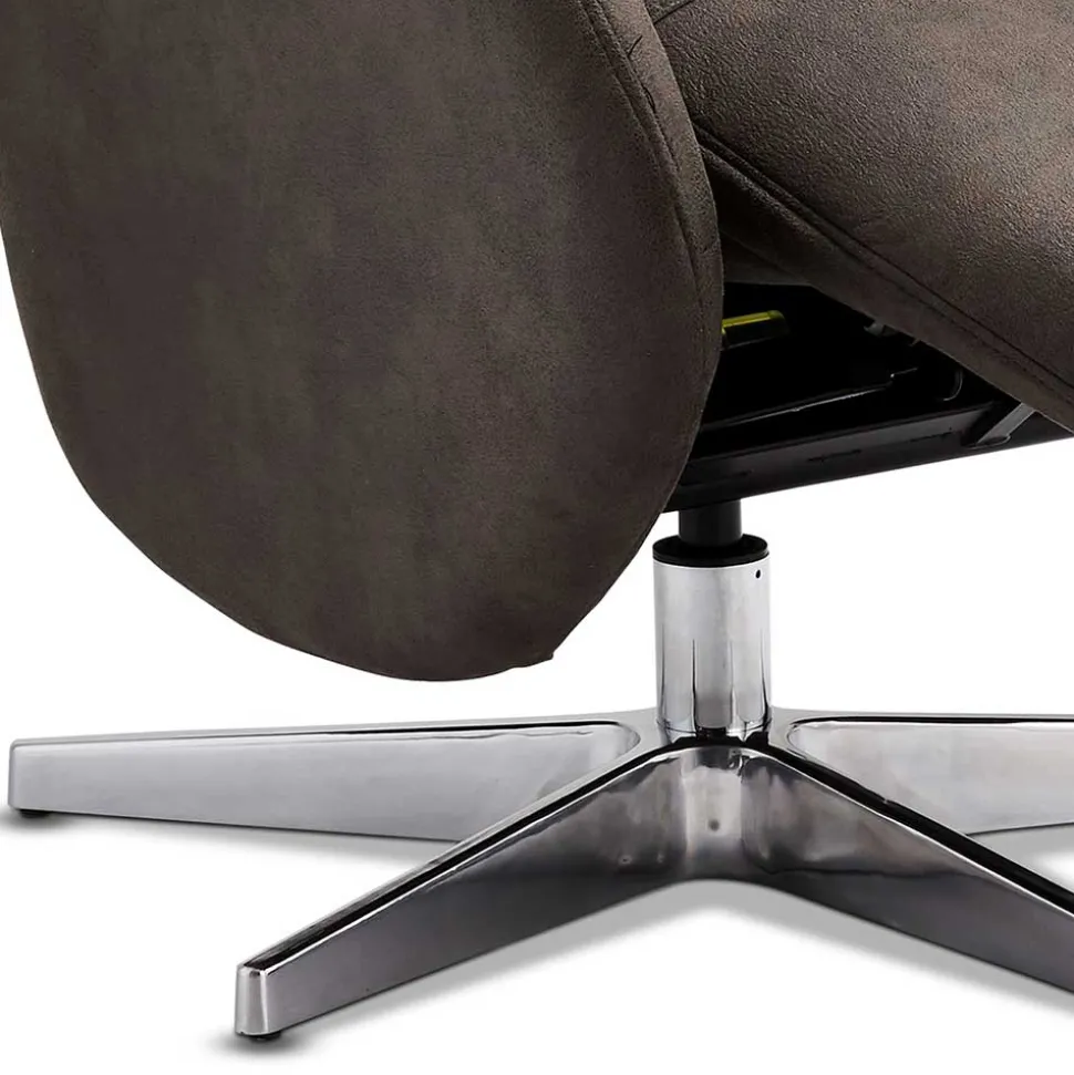 Drehbarer Microfaser Relaxsessel in Braun - Cariba