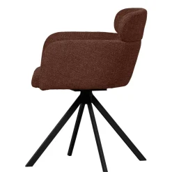 Drehbarer Polsterstuhl in Kastanienbraun Stoff - Rajavo (2er Set)