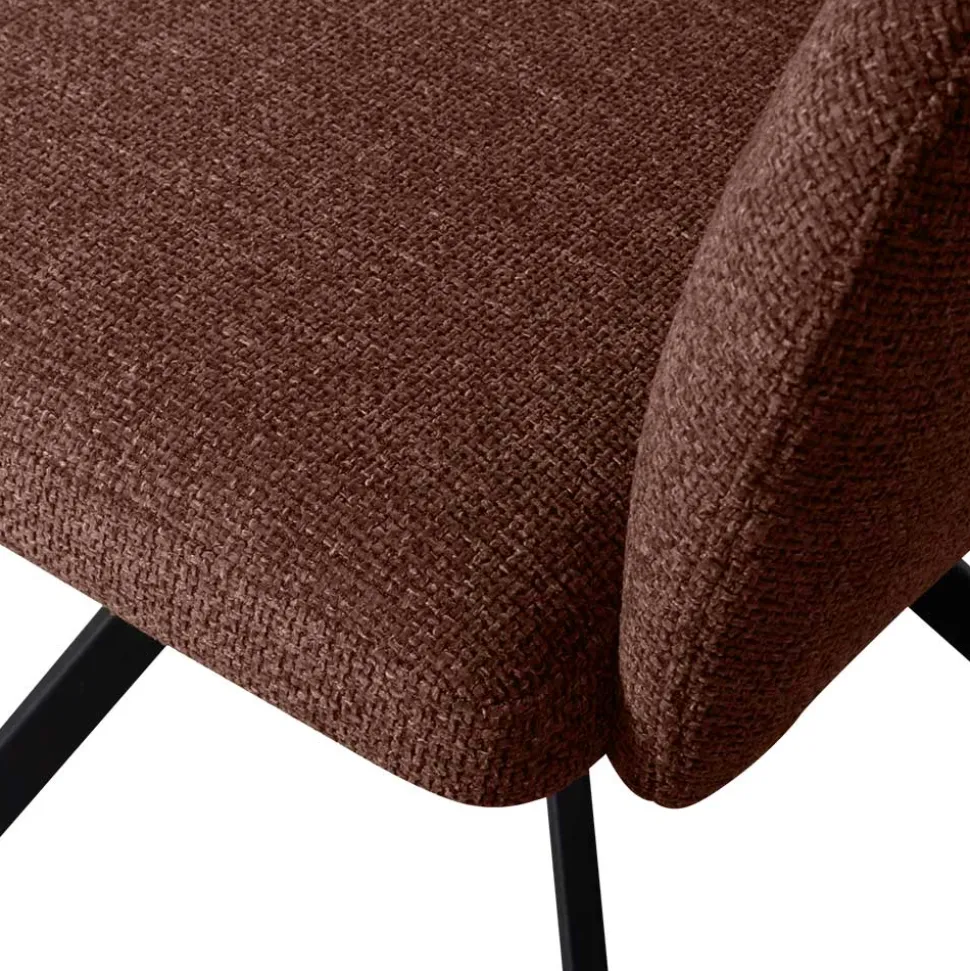 Drehbarer Polsterstuhl in Kastanienbraun Stoff - Rajavo (2er Set)