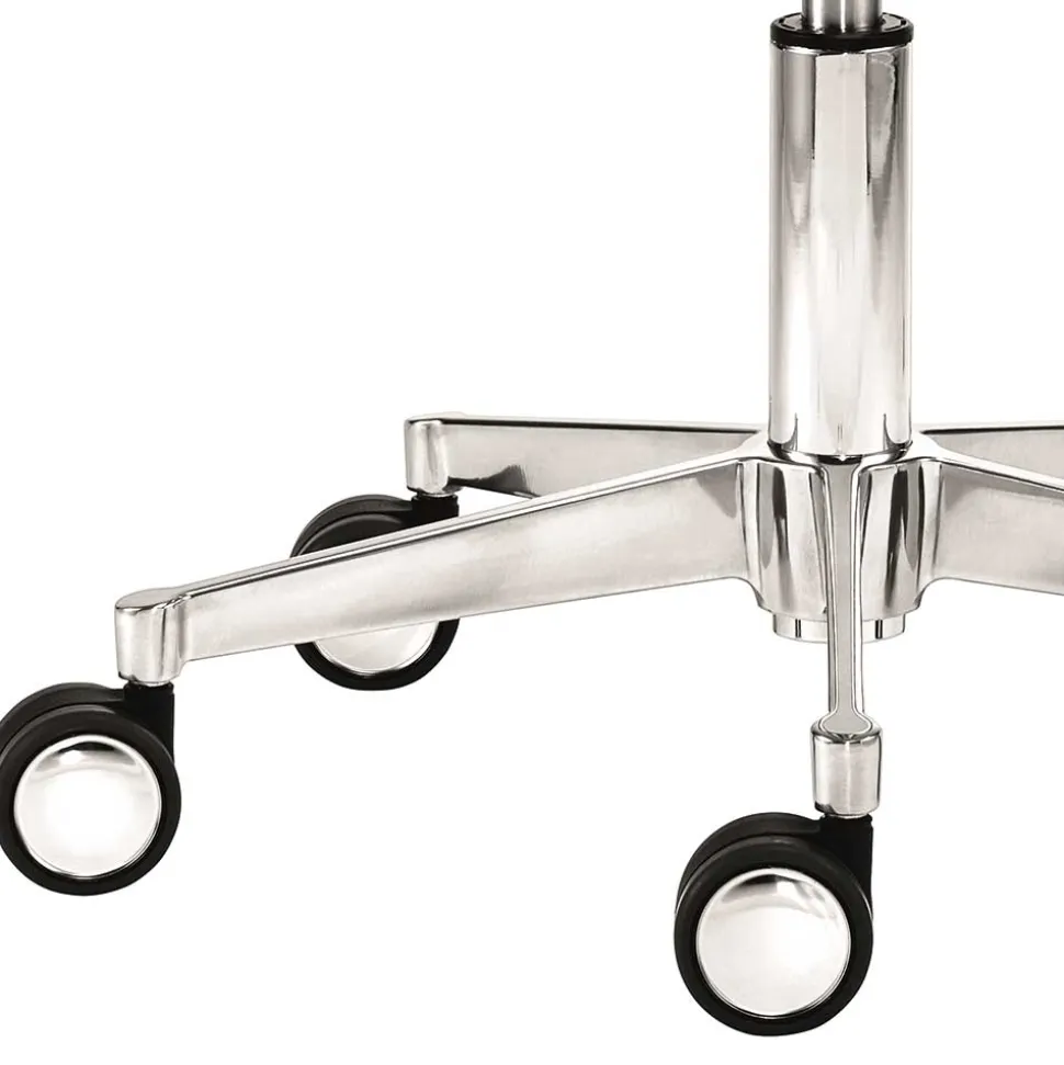 Drehbarer Schreibtisch Hocker in Schwarz & Alu - Ruvenz