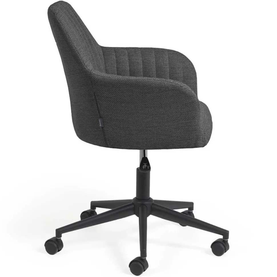 Drehbarer Schreibtischstuhl mit Armlehnen in Grau - Vindo