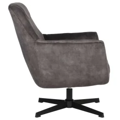 Drehbarer Sessel in Anthrazit Veloursbezug - Sigatoka