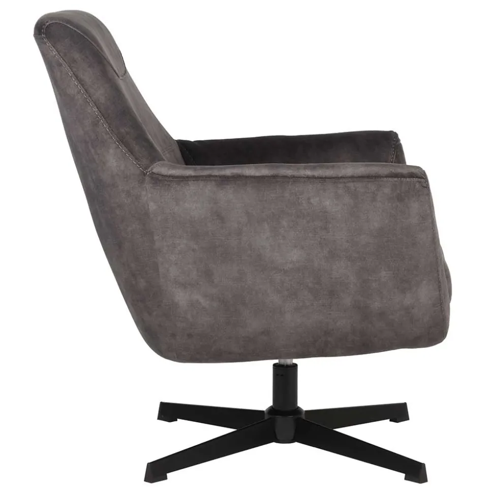 Drehbarer Sessel in Anthrazit Veloursbezug - Sigatoka