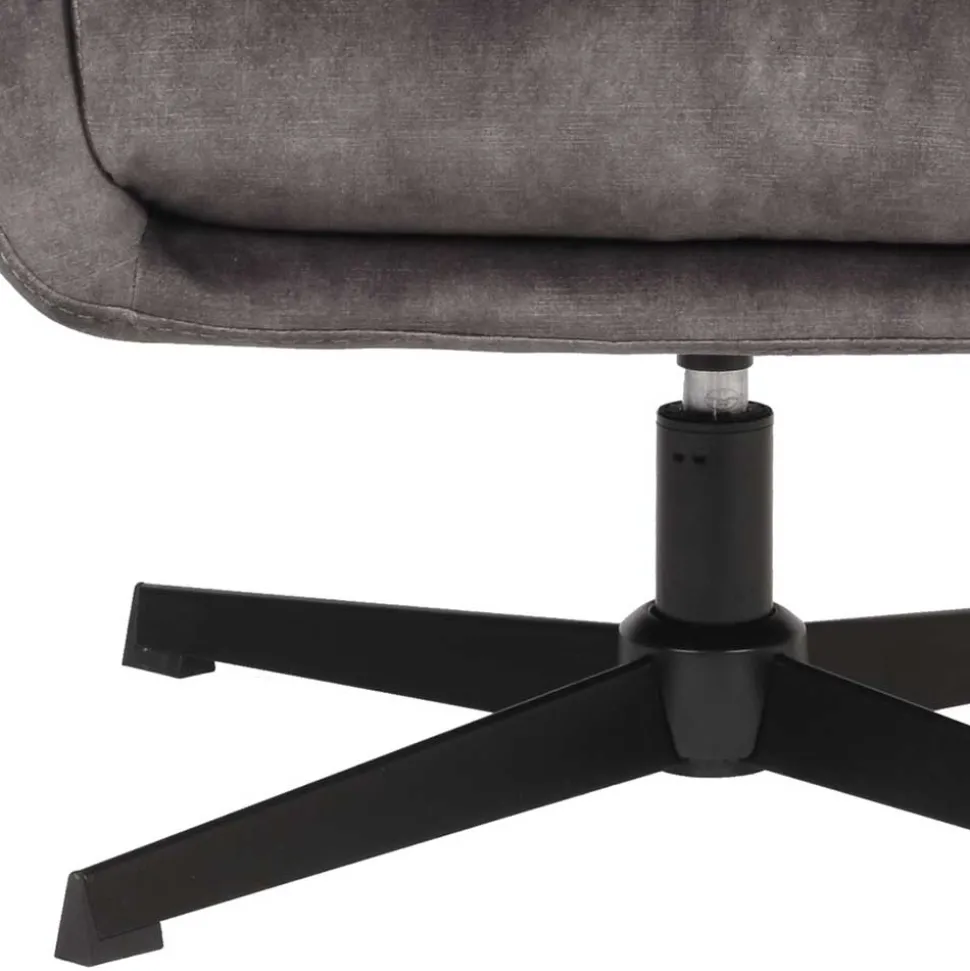 Drehbarer Sessel in Anthrazit Veloursbezug - Sigatoka