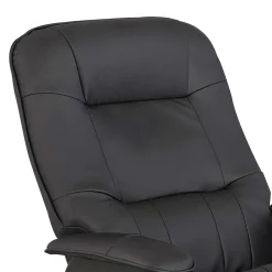 Drehbarer Sessel mit Hocker in Schwarz - Fidarela (zweiteilig)