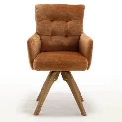 Drehbarer Tischsessel in Ockergelb - Manu (2er Set)