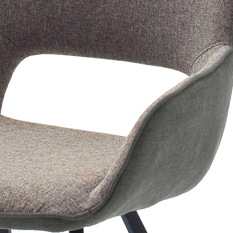 Drehbarer Tischsessel in hellem Grau - Kiano (2er Set)