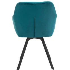 Drehbarer Tischsessel in Türkis Samt - Bettyva