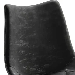 Drehbarer Tresenstuhl aus Kunstleder Schwarz - Sanlina