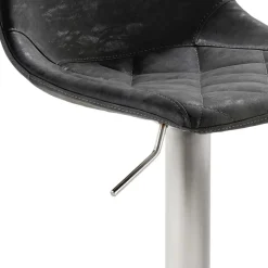 Drehbarer Tresenstuhl aus Kunstleder Schwarz - Sanlina