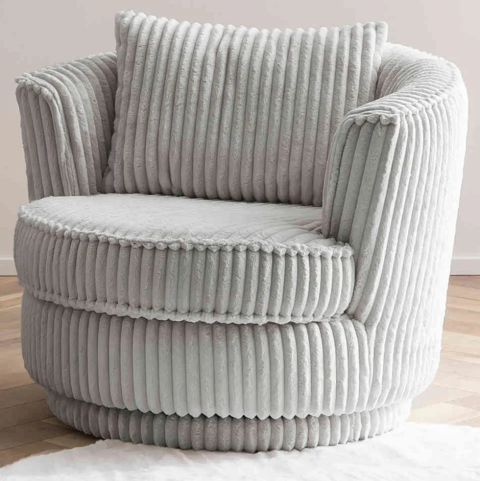 Drehbarer Wohnzimmersessel in Hellgrau - Iliana