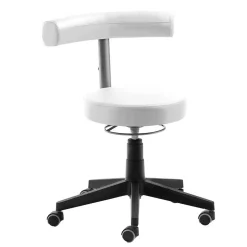 Drehhocker mit Lehne in Weiß & Schwarz - Diamony