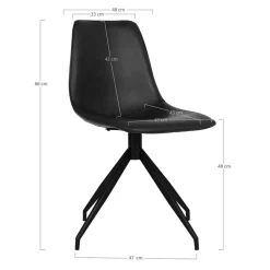 Drehstühle aus Kunstleder in Schwarz - Jalisa (2er Set)