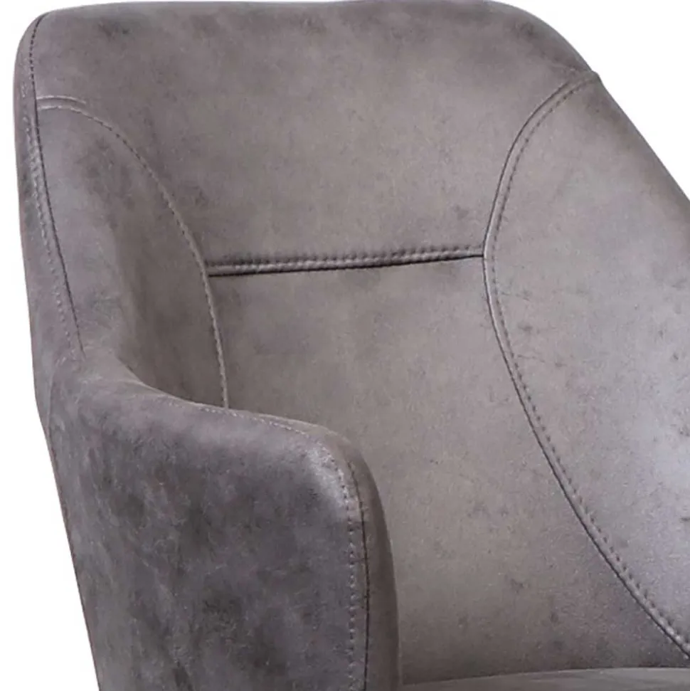 Drehstuhl mit Microfaser Anthrazit - Tabacho (2er Set)