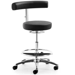 Drehstuhl mit schmaler Rückenlehne in Schwarz - Azenta