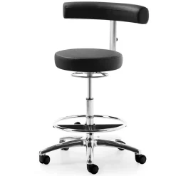 Drehstuhl mit schmaler Rückenlehne in Schwarz - Azenta