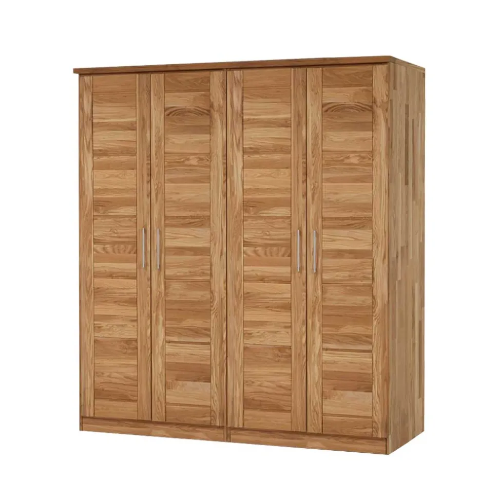 Drehtüren Kleiderschrank Cranos aus Wildeiche Massivholz