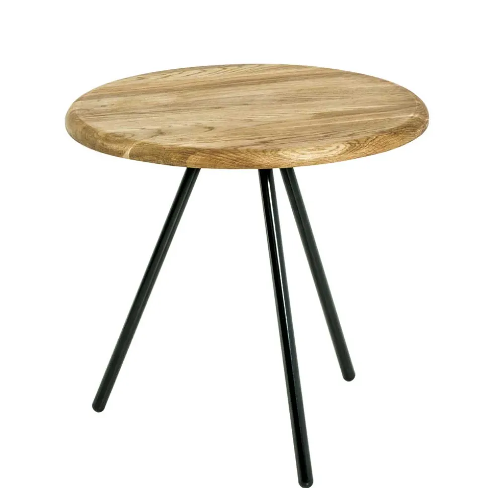 Dreibein Beistelltisch mit Holzplatte aus Eiche - Berga