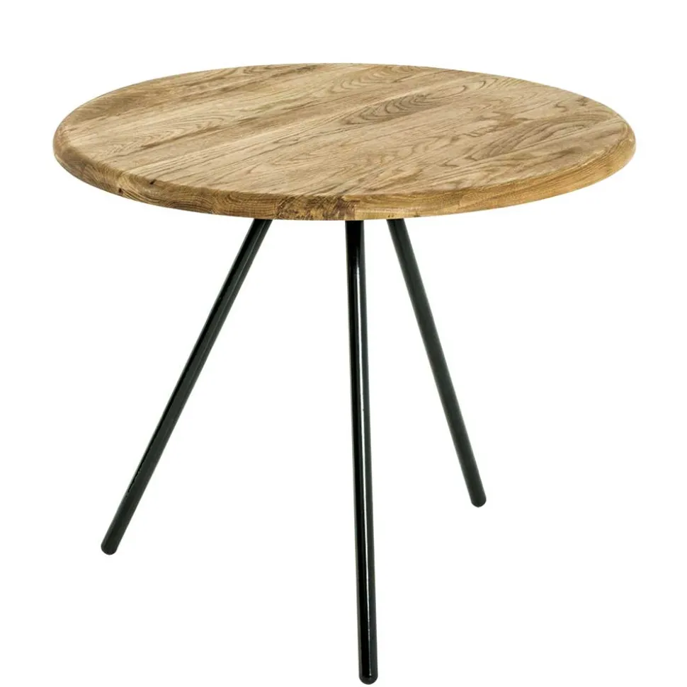 Dreibein Beistelltisch mit Holzplatte aus Eiche - Berga