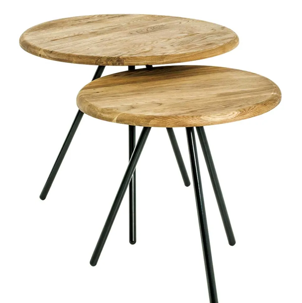 Dreibein Beistelltisch mit Holzplatte aus Eiche - Berga