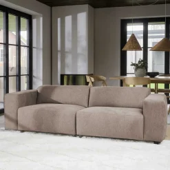 Dreier Sofa aus Webstoff in Beige - Adamantia