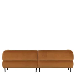 Dreier Sofa mit Armlehnen in Hellbraun - Label