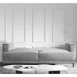 Dreisitzer Bettcouch in Dunkelblau Stoff - Boston