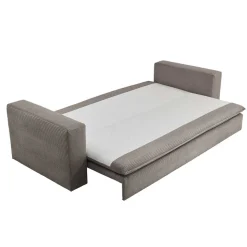 Dreisitzer Bettsofa in Hellbraun Cord - Anyna