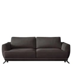 Dreisitzer Couch in Dunkelbraun Samt - Gina