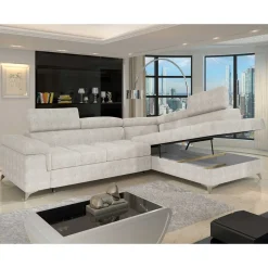 Dreisitzer Funktionscouch in Cremeweiß - Cryptos