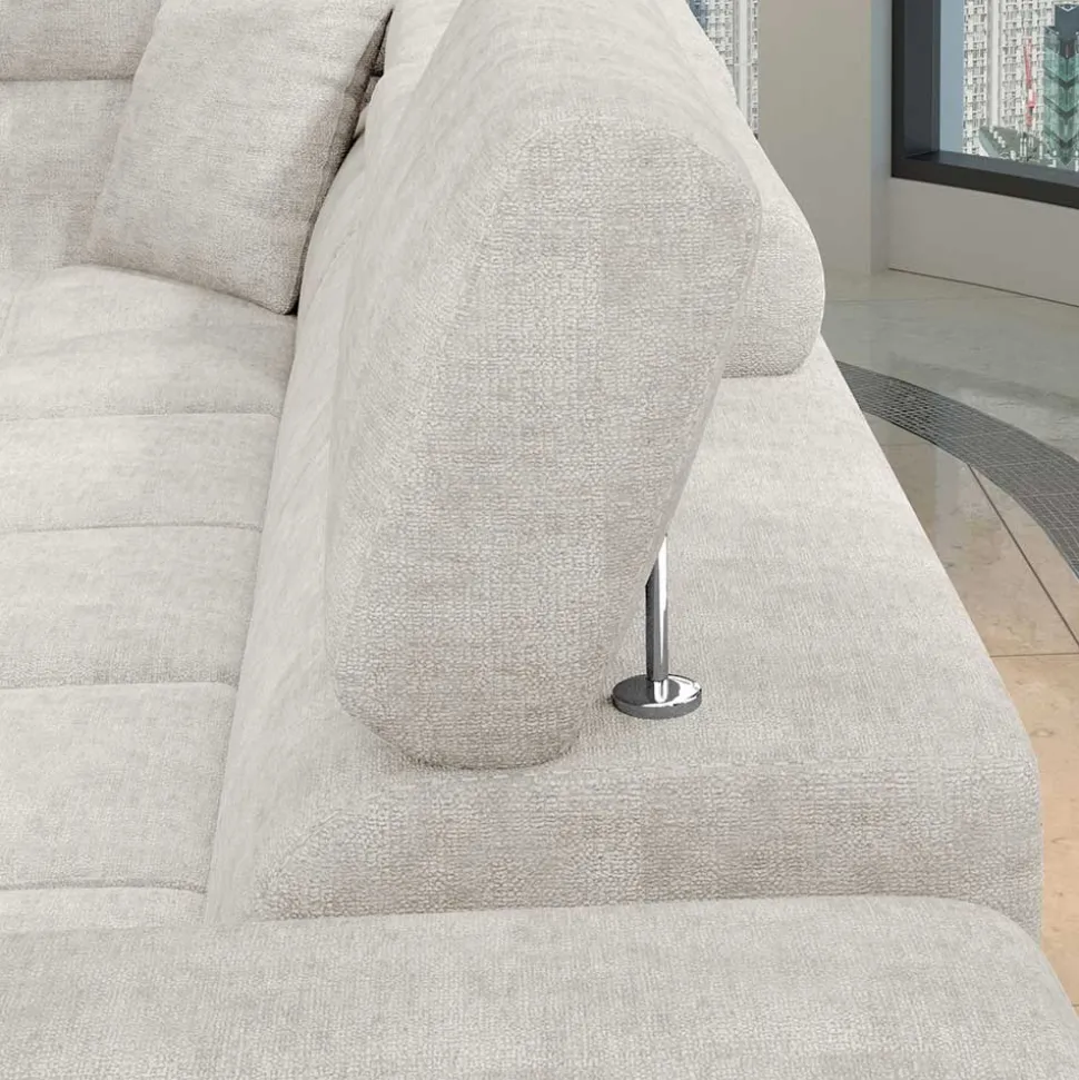 Dreisitzer Funktionscouch in Cremeweiß - Cryptos