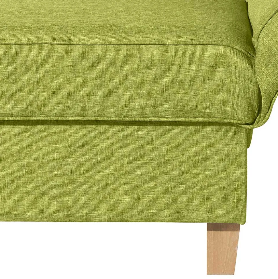 Dreisitzer Polsterliege in Gelbgrün mit Buche - Blace