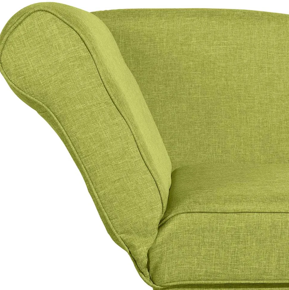 Dreisitzer Polsterliege in Gelbgrün mit Buche - Blace