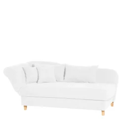 Dreisitzer Recamiere in Cremeweiß mit Buche - Vramossa