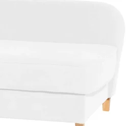 Dreisitzer Recamiere in Cremeweiß mit Buche - Vramossa