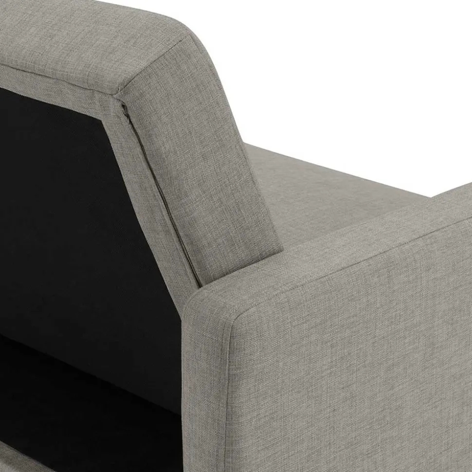 Dreisitzer Schlafcouch in Hellgrau Stoff - Zaparony