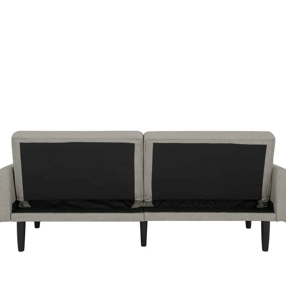 Dreisitzer Schlafcouch in Hellgrau Stoff - Zaparony