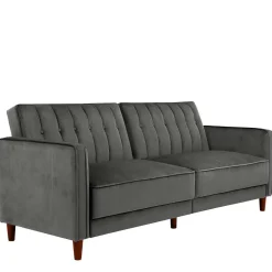 Dreisitzer Schlafcouch in Grau Samt - Lessia