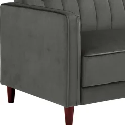 Dreisitzer Schlafcouch in Grau Samt - Lessia