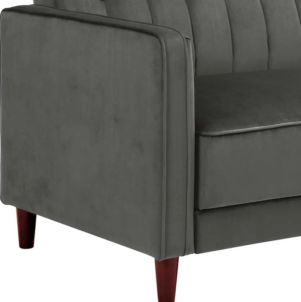 Dreisitzer Schlafcouch in Grau Samt - Lessia