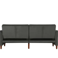 Dreisitzer Schlafcouch in Grau Samt - Lessia