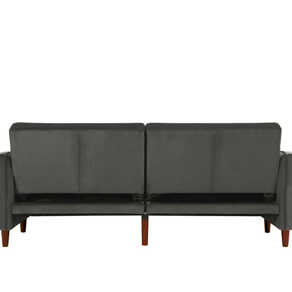 Dreisitzer Schlafcouch in Grau Samt - Lessia