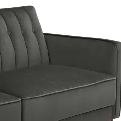 Dreisitzer Schlafcouch in Grau Samt - Lessia