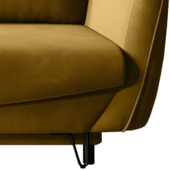 Dreisitzer Schlafcouch in Senfgelb Samt - Ombragon