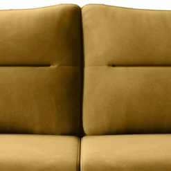 Dreisitzer Schlafcouch in Senfgelb Samt - Ombragon