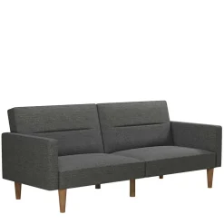 Dreisitzer Schlafsofa in Grau und Holz Natur - Maragas