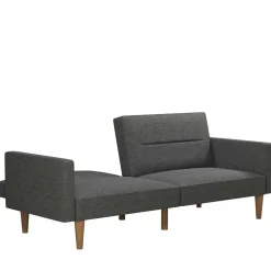 Dreisitzer Schlafsofa in Grau und Holz Natur - Maragas