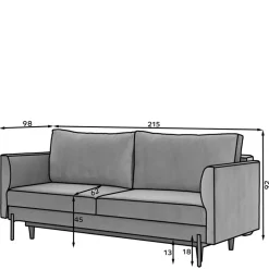 Dreisitzer Sofa mit 140x200 Bettfunktion - Nelida